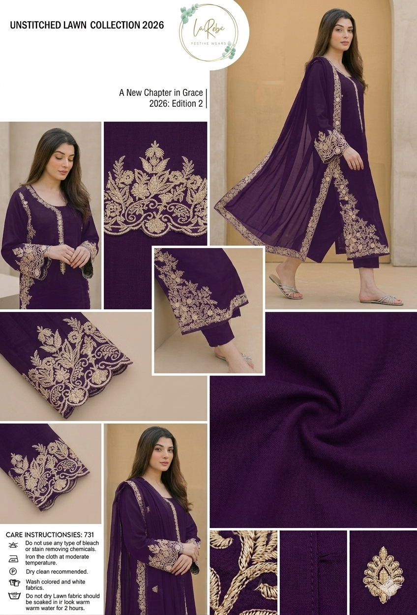 Luxury Embroidered Lawn 2-Piece – Classic Summer Edit 2026