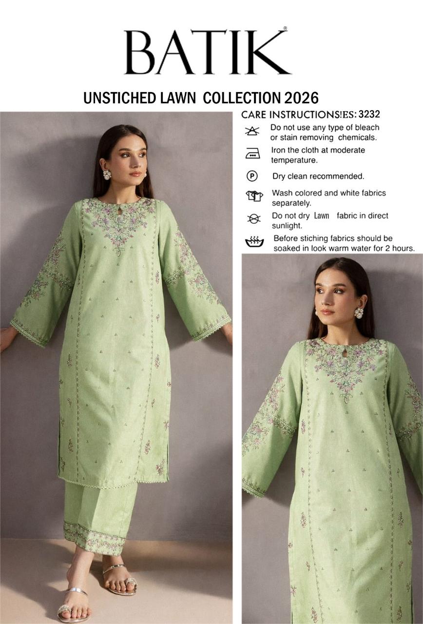 Stylish Embroidered Lawn 2 Piece – Summer Essentials 2026